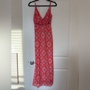 Elegant Pink Patterned Women's Dress